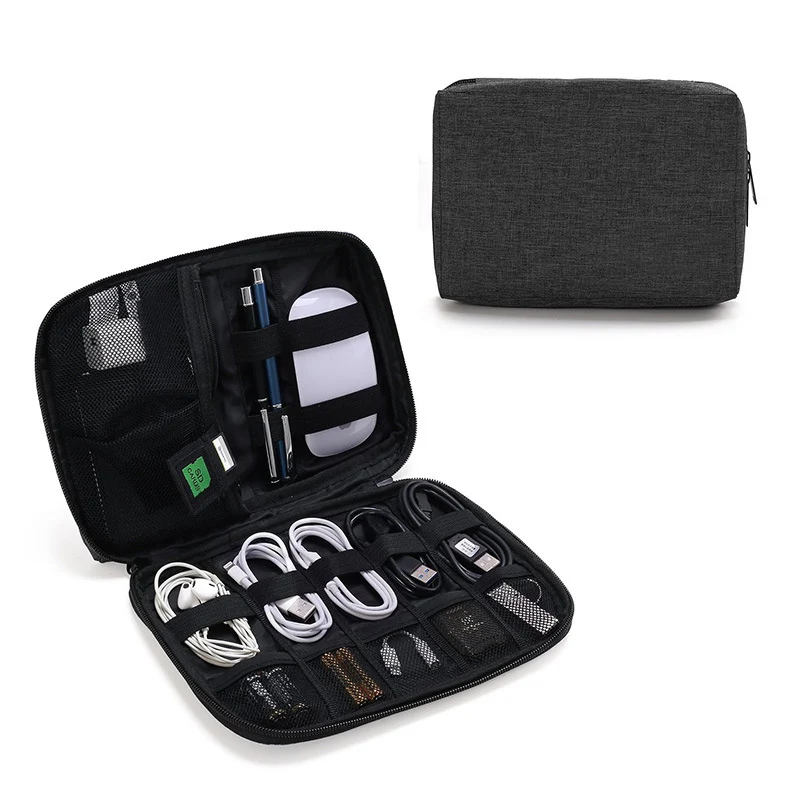 Multi‑Pocket Charging Cable Storage Bag - Compact Travel Tech Organizer