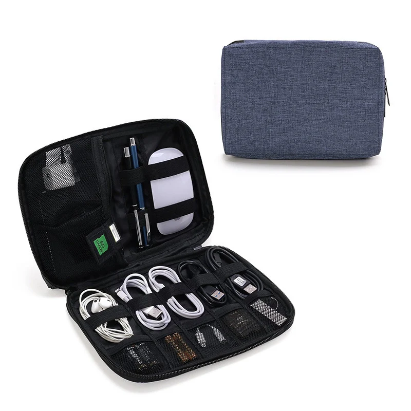 Multi‑Pocket Charging Cable Storage Bag - Compact Travel Tech Organizer