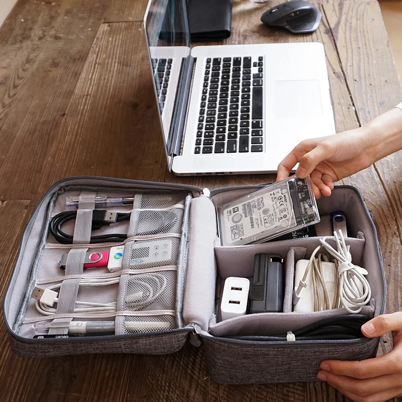 Shock‑Resistant Multi-Functional Electronics Accessory Organizer Bag