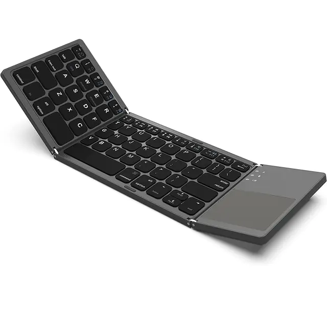 Portable Mini Tri‑Fold Bluetooth Keyboard — Wireless Folding Keyboard with Integrated Touchpad
