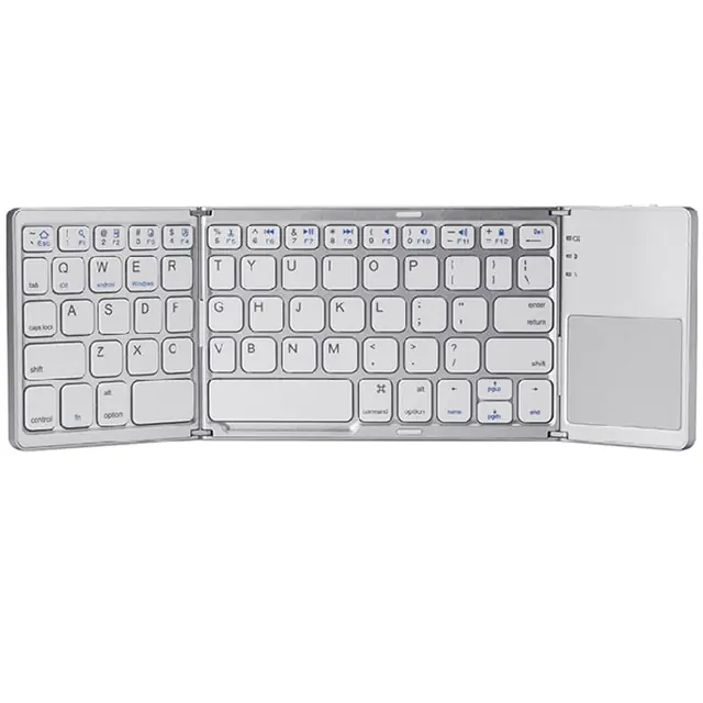 Portable Mini Tri‑Fold Bluetooth Keyboard — Wireless Folding Keyboard with Integrated Touchpad