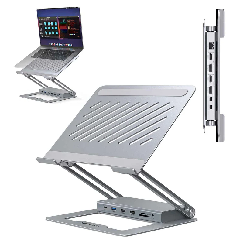 WAVLINK USB‑C Docking Station Stand — Dual 2K DisplayLink, 100W PD, 2× HDMI + 2× DP, USB 3.0, Ethernet, SD/TF, Audio