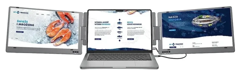 KYY 1080P Travel‑Ready Triple‑Screen Monitor Extender - 1080P FHD IPS, USB‑C Laptop Extender, HDR, Portable Triple‑Screen Display for 12-16" Laptops - (Windows/macOS/Android)
