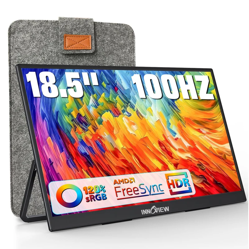 InnoView Pro‑Series 18.5" FHD Gaming/Work Portable Monitor 100 Hz HDR