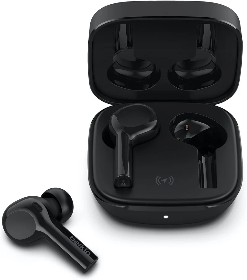 Belkin SoundForm Freedom True Wireless Earbuds with Wireless Charging Case - IPX5 Water Resistant, Deep Bass, 36‑Hour Battery (Black)