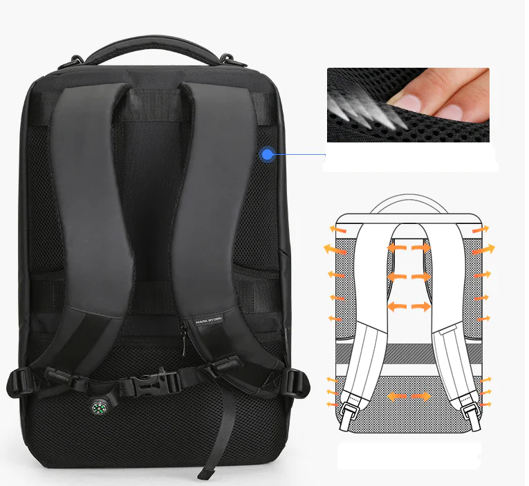 Multifunctional Lightweight Oxford Backpack with USB Port (25L)