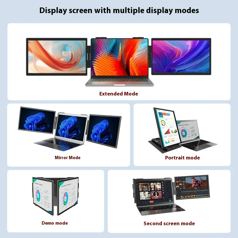 14" Portable Dual-Screen Display Extension