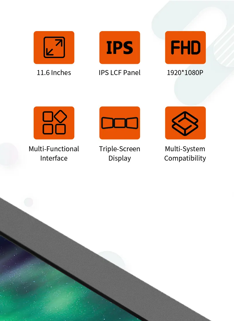Portable 11" Dual-Screen Monitor Extensions