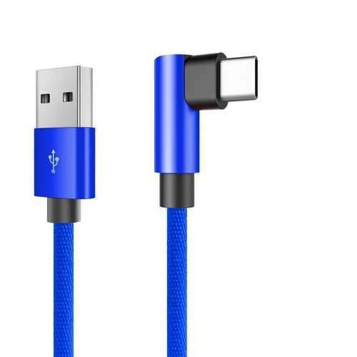 ROCK RCB0602 L Shape USB Type C phone Round Fast Charging Data Cable For Samsung S8 Xiaomi 6