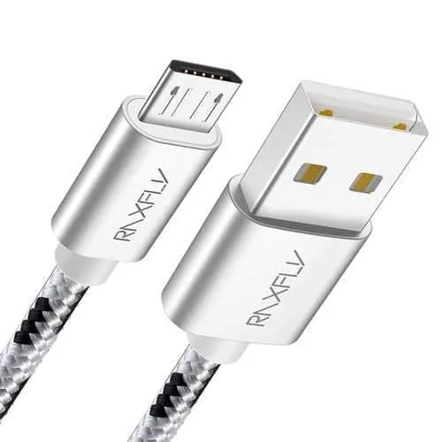 RAXFLY Nylon Braided Micro USB Fast Charging Data Cable 1.2M For Xiaomi Redmi Note 5 6 Pro S7 S6