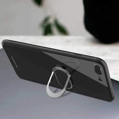 Bakeey 360 Rotation Ring Kickstand Magnetic Glass Protective Case for iPhone 7/7 Plus/8/8 Plus