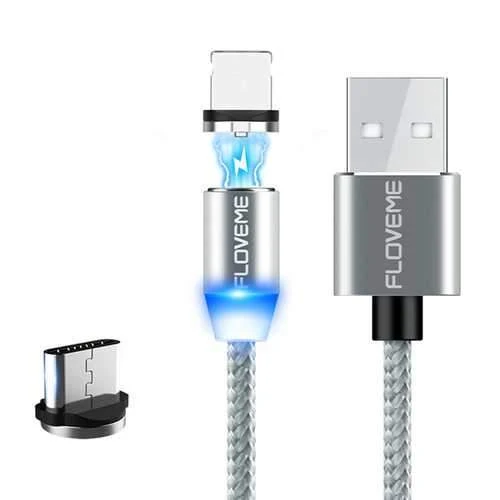 FLOVEME 2A Type C LED Magnetic Braided Fast Charging Phone Data Cable 1m For Oneplus 5t Xiaomi 6 Mi A1 S9 S9+