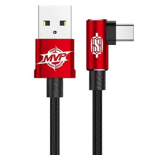 Baseus MVP Elbow Reversible 90 Degree 2A Type C Fast Charging Nylon Cable 1M for Xiaomi Letv Samsung