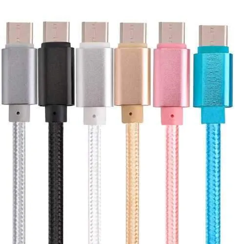 2.1A Braided Type C Data Sync Charging Cable 1m For OnePlus 5 Xiaomi 6 Samsung Note 8 S8