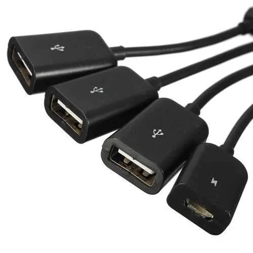 3 USB to Micro USB OTG Charge HUB Adapter 4 In 1 Charging Universal For Samsung For Android