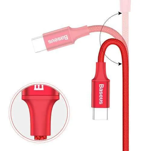 Baseus 2A LED Light USB Type C Fast Charging Cable 2M For Xiaomi 6 Samsung S8 OnePlus 5