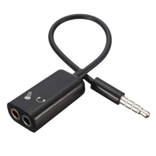 3.5mm Splitter Male to 2 Female Headphone Audio Extension Cable For Iphone Samsung Xiaomi