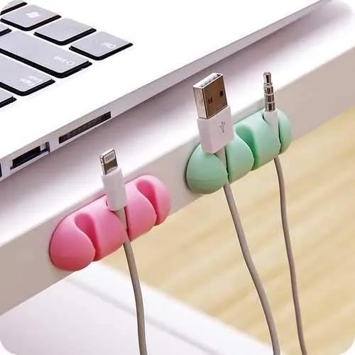 Bakeey 2PCS TPU Cable Clips Cable Holder Desktop Cable Organizer Cord Management Headphone Holder