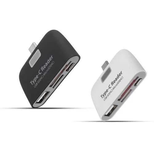 C-201 USB 3.1 Type C Male To USB 2.0 TF SD OTG Female Adapter Card Reader