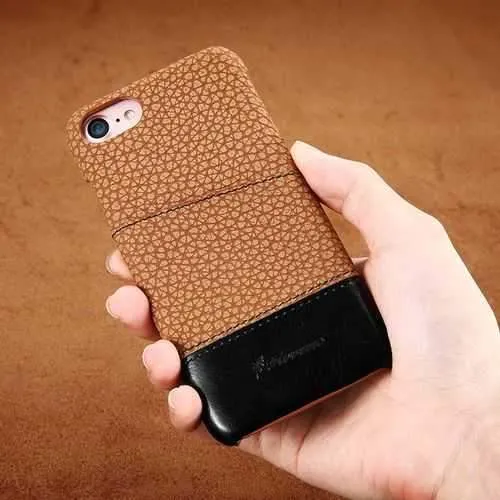 Floveme Litchi Stria Card Slot PU PC Case t For iPhone 7