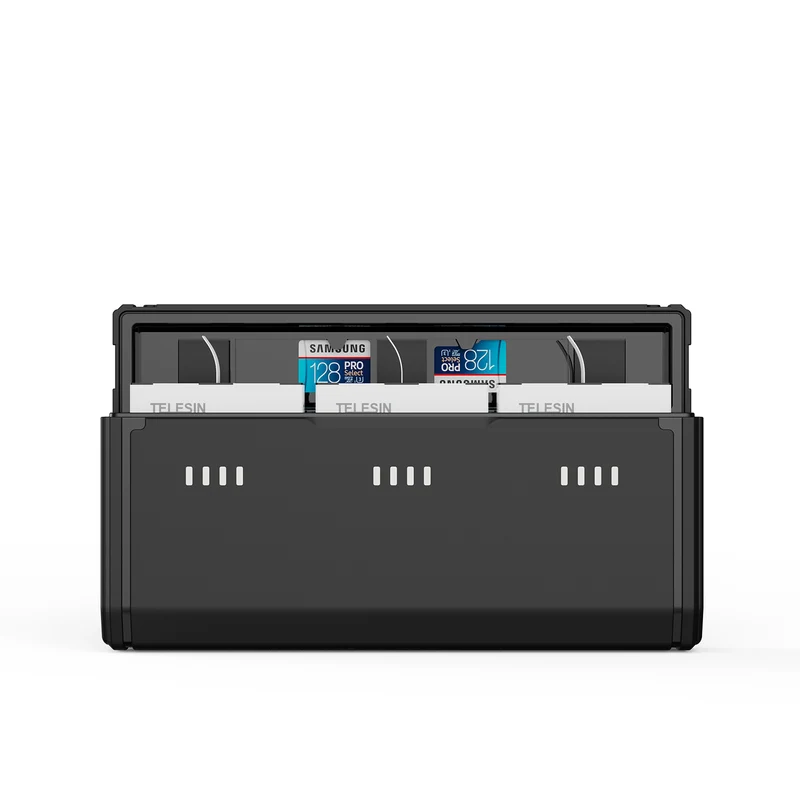 Telesin Pocket Triple Oplaadcase met 2 batterijen - voor GoPro 13