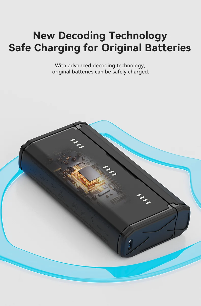 Telesin Pocket Triple Oplaadcase met 2 batterijen - voor GoPro 13