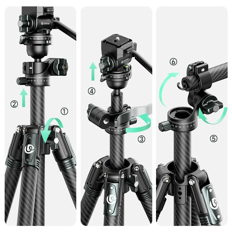 Ulanzi GlideGo JJ06 Video Tripod Carbon - Schwarz