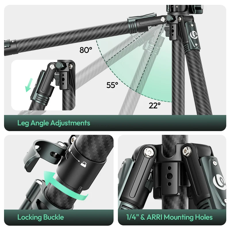 Ulanzi GlideGo JJ06 Video Tripod Carbon - Schwarz