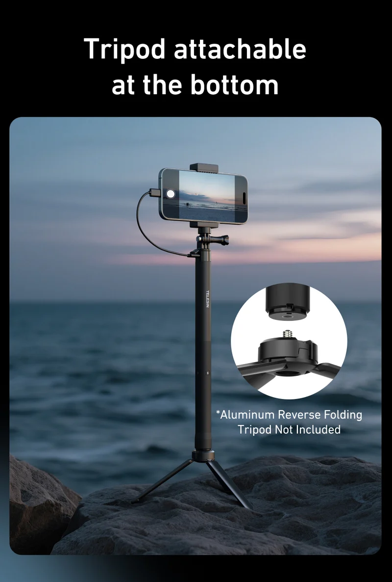 Telesin Power Selfie Stick 2.0 – 102 cm, 18 W, 5000 mAh