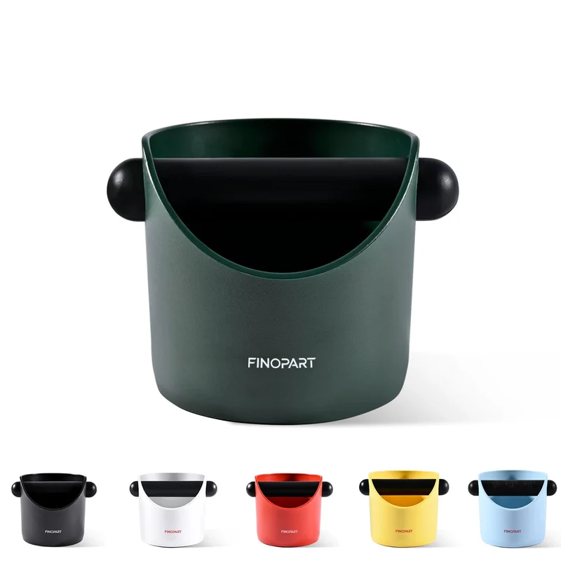 Coffee Knock Box 4.3 Inch, Barista Espresso Knock Box with Removable Knock Rod, NonSlip Base (Green)