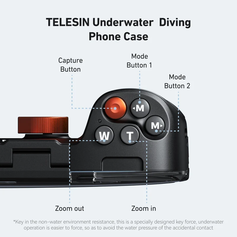 Telesin Smartphone-Tauchgehäuse mit Tasten und Vakuumpumpe