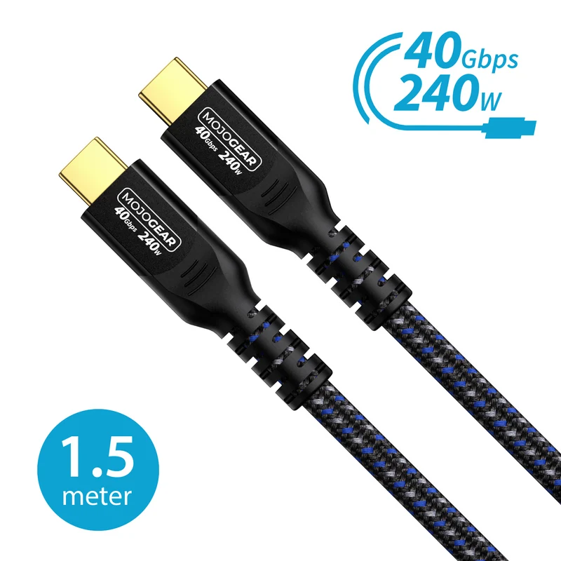 MOJOGEAR USB-C auf USB-C Kabel 240W 40Gbps USB 4.0 - 1,5m