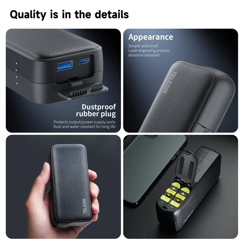Telesin 10000mAh Powerbank für GoPro-Akkus bis zur GoPro 12