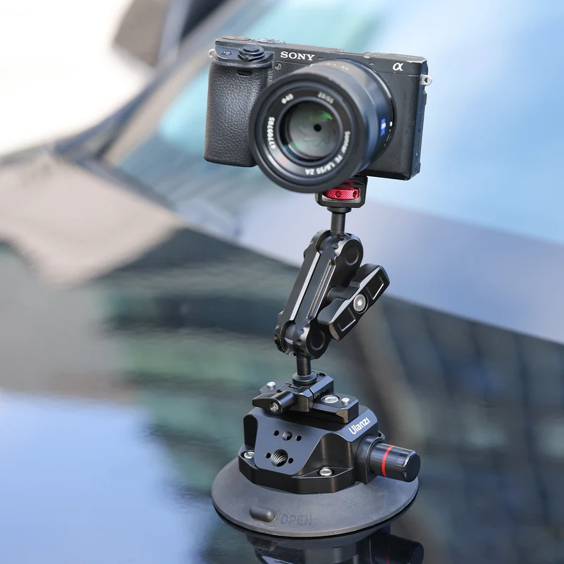 Ulanzi SC-02 Extra Starker 4,5 Zoll Saugnapf mit Magic Arm für Kamera - Bis zu 3kg