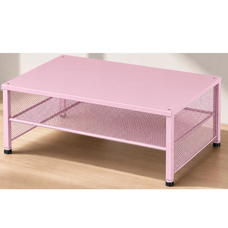 OPNICE 2Tier Computer Monitor Stand Riser, Laptop Stand for Desk, Desk Organizer for Office, Home and School Supplies, Pink