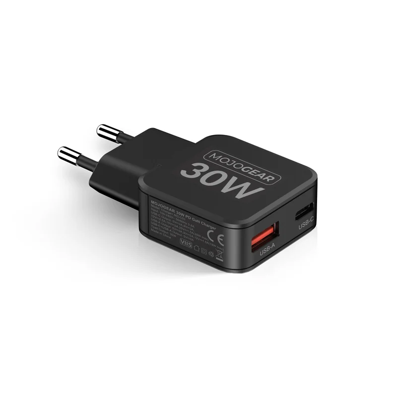 MOJOGEAR CHARGE+ Mini 30W USB-C-Ladegerät mit 2 USB/USB-C-Anschlüssen