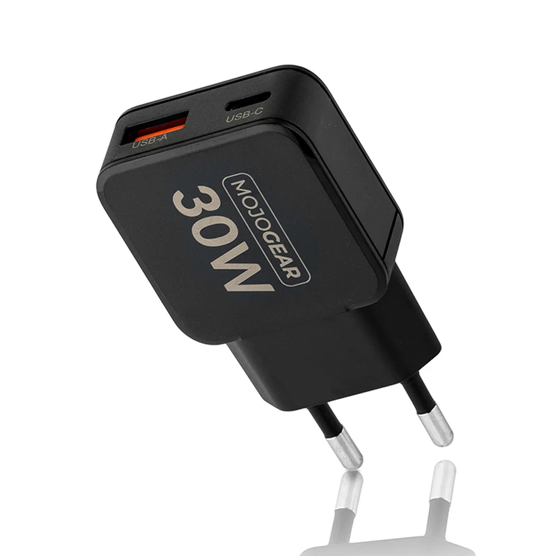 MOJOGEAR CHARGE+ Mini 30W USB-C-Ladegerät mit 2 USB/USB-C-Anschlüssen