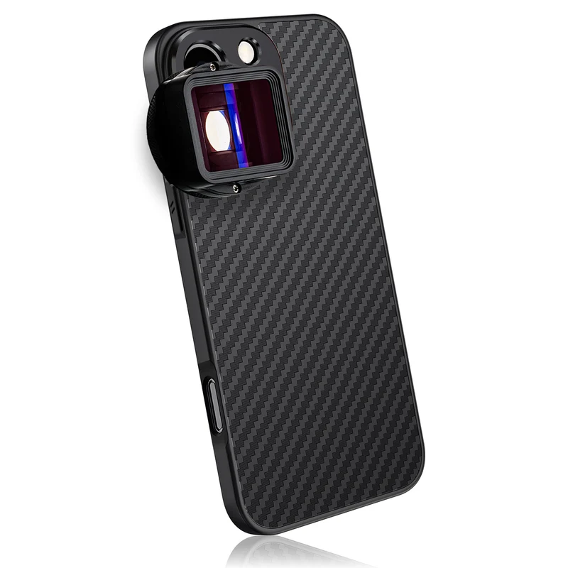 MOJOGEAR 17-mm-Objektivhülle für iPhone 16 Pro – Carbon