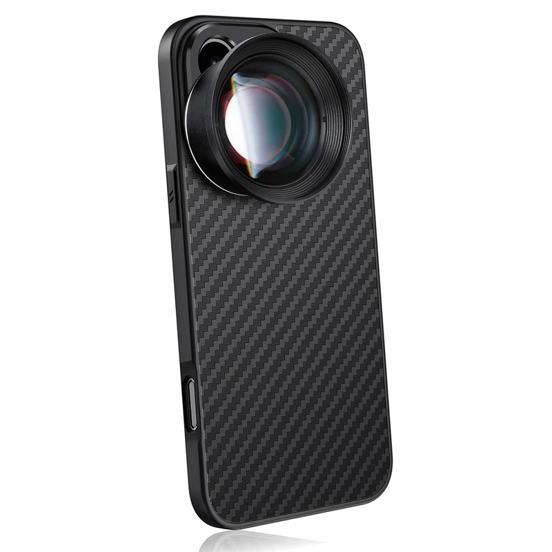 MOJOGEAR 17-mm-Objektivhülle für iPhone 16 Pro – Carbon