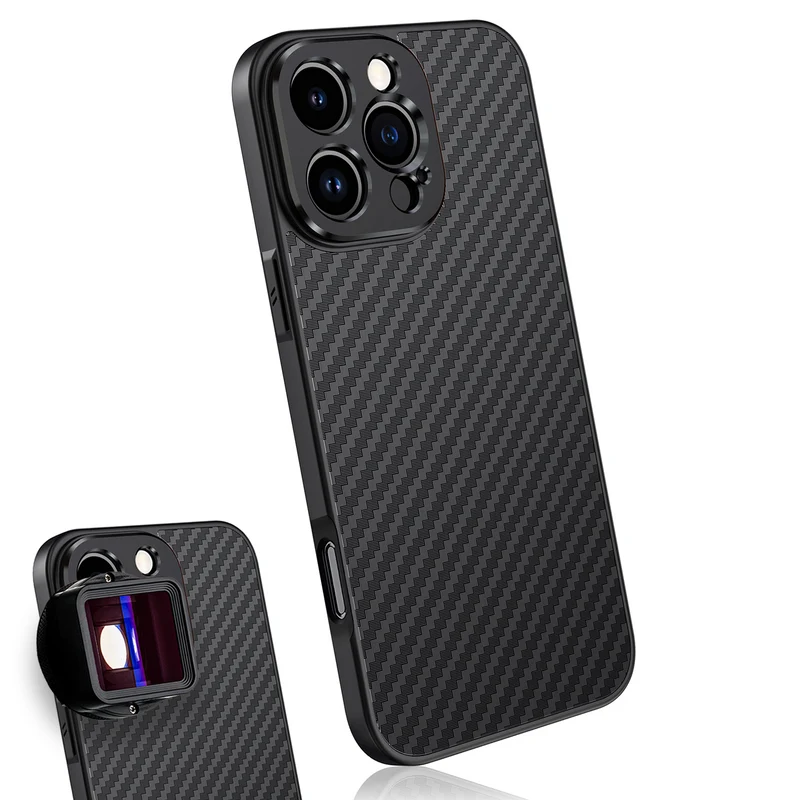 MOJOGEAR 17-mm-Objektivhülle für iPhone 16 Pro Max – Carbon