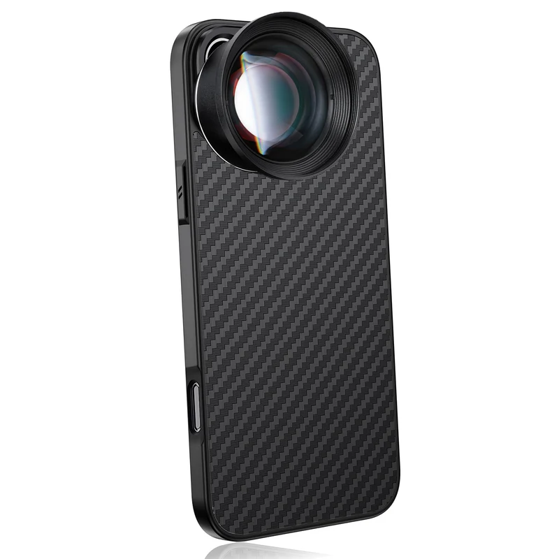 MOJOGEAR 17-mm-Objektivhülle für iPhone 16 Plus – Carbon