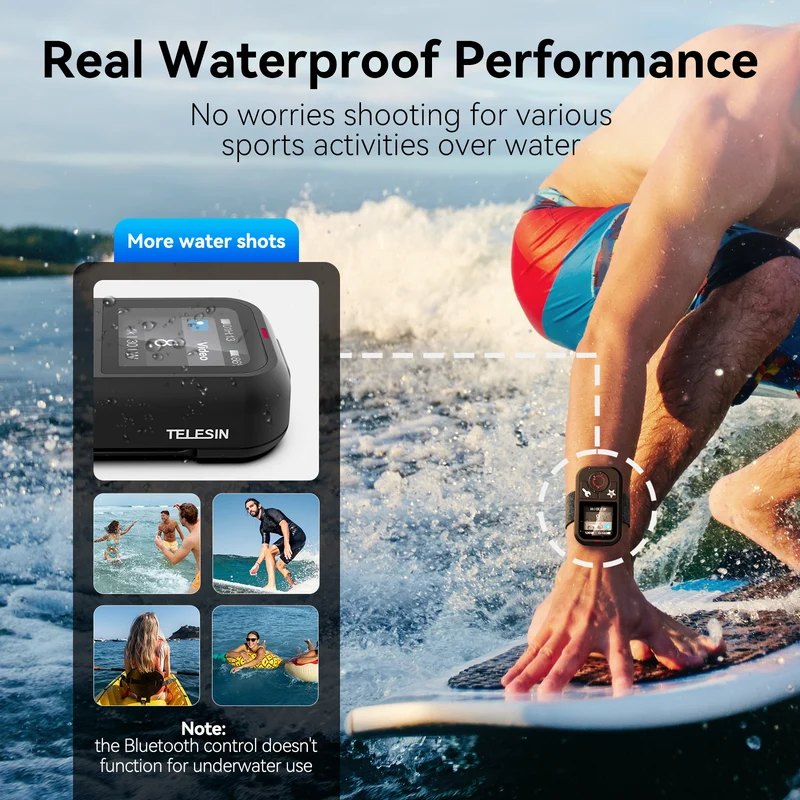 Telesin V2 Bluetooth-Fernbedienung für GoPro 13/12/11/10/9/8/Max – Wasserdicht