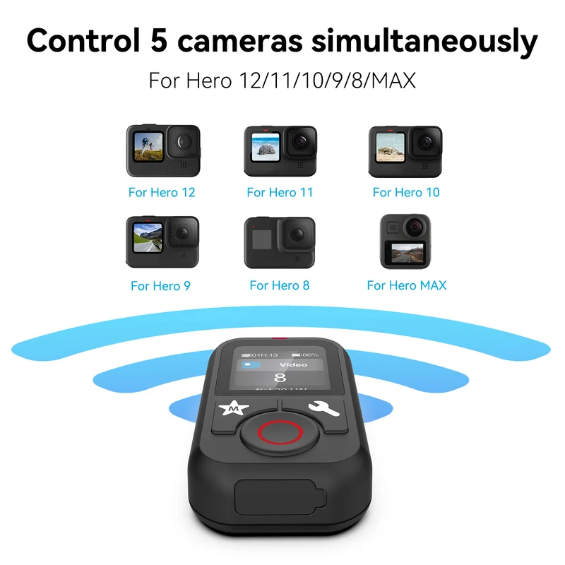 Telesin V2 Bluetooth-Fernbedienung für GoPro 13/12/11/10/9/8/Max – Wasserdicht