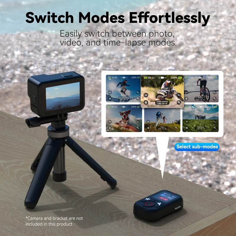 Telesin V2 Bluetooth-Fernbedienung für GoPro 13/12/11/10/9/8/Max – Wasserdicht