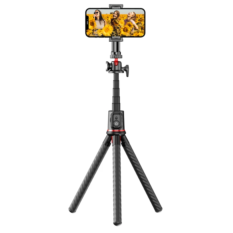 MOJOGEAR MG-TS1 Flexibles Selfie-Stick-Stativ mit Bluetooth-Fernbedienung
