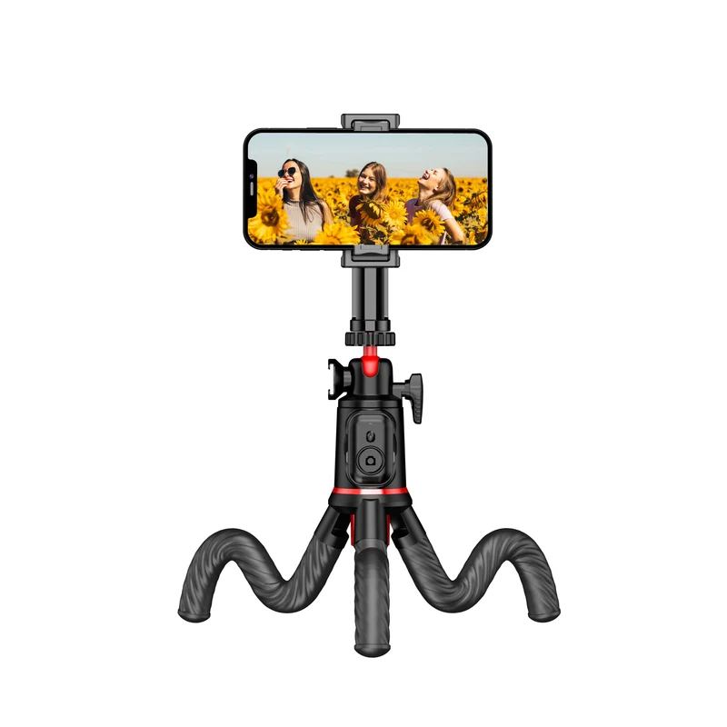 MOJOGEAR MG-TS1 Flexibles Selfie-Stick-Stativ mit Bluetooth-Fernbedienung