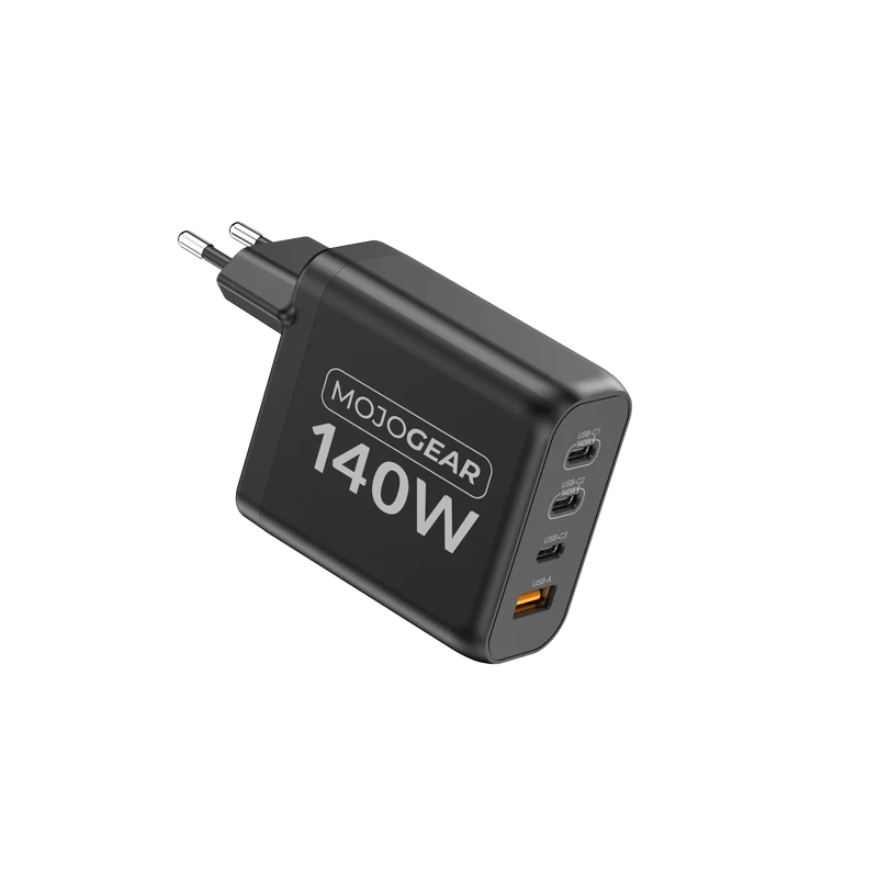 MOJOGEAR CHARGE+ 140 Watt Ladegerät mit USB auf USB-C Kabel 1,5 Meter | Passend für Samsung/iPhone 15/16
