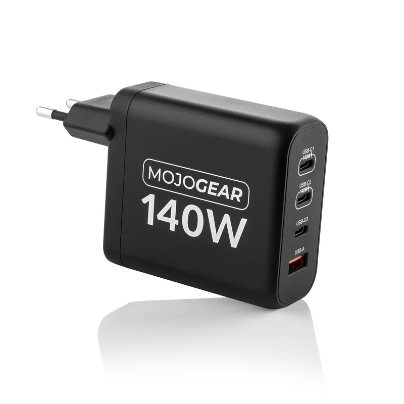MOJOGEAR CHARGE+ 140 Watt Ladegerät mit USB-C auf USB-C Kabel 1,5 Meter | Passend für Samsung/iPhone 15/16