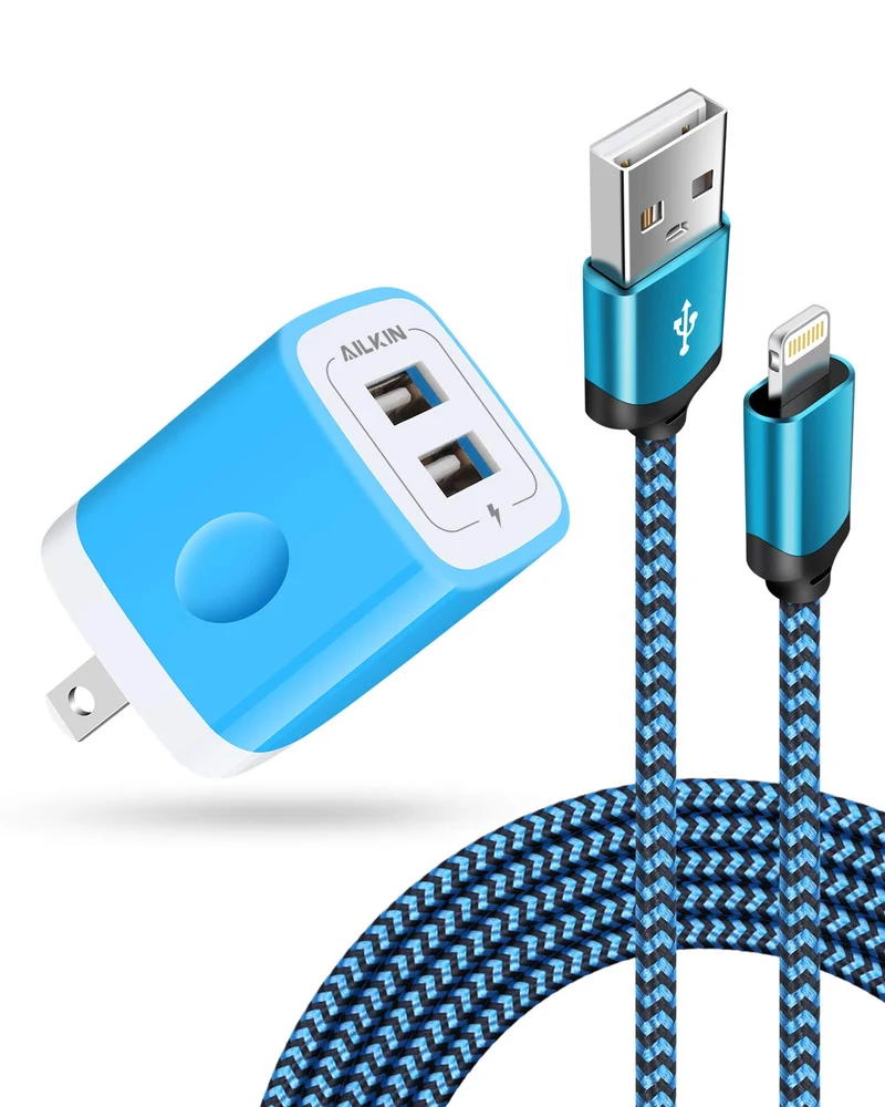AILKIN iPhone Chargers Apple MFI Certified 6Ft Long Braided Lightning Cable