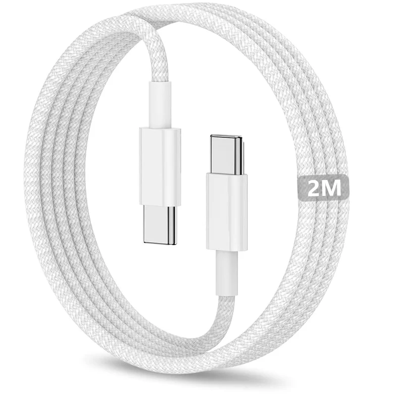 USB C to USB C Cable 6.6FT 60W Apple MFi Certified Fast Woven Charging Cord for iPhone 17/16/15, iPad A16/10th Gen, iPad Pro 13/